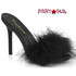 Classique-01F, 4 Inch Heel Black Marabou Slipper