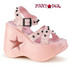 Dynamite-02 Baby Pink Wedge Platform Sandal with Spikes by Demonia Dynamite-02 Baby Pink Wedge Platform Sandal with Spikes by Demonia