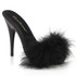 Poise-501F, 5 Inch Heel Plaform Marabou Slide