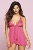 STM-10747, Gallon Lace and Mesh Babydoll color pink