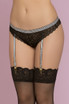 STM-10787, Geo Lace Panty with Garters color black/grey