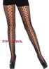 Women's Black Lace Up Illusion Tights | Leg Avenue LA9757