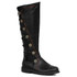 125-Fresco, Men Black Boots with Button Accent