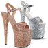 Flamingo-810LG, 8" Platform Glitter Ankle Strap Sandal by Pleaser USA