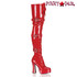 ELECTRA-3028, 5" Chunky Heel Red Thigh High Boots