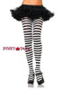 Nylon Striped Color Tights |Leg Avenue 7100 Color Black/White