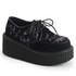 Creeper-219, 3 Inch Platform Creeper with Embroidery Flower