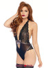 LA89213, Lurex Lace Halter Teddy