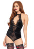 LA89214, Halter Velvet Teddy