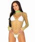 LA-89210, Lime High Neck Fence Net Rave Outfits