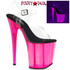 Pleaser | Flamingo-808UVT, 8 Inch UV Backlight Tinted Platform Sandal