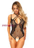 LA-81551, Net and Lace Crotchless Teddy