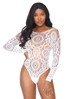 LA-89161, Crochet White Lace Teddy by Leg Avenue