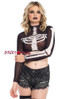 LA8283, Skeleton Crop Top