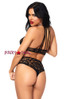 LA81552, Crochet Lace Crop Top and High Waist Thong