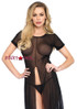 LA86400, Sheer Mesh Slit Dress