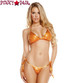 Rave Low Rise Bikini Set | Roma R-3202 color orange front view