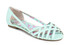 Bettie Page | BP100-Carren, Criss Cross Flat Sandal  color teal