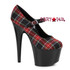 Plaid 709-DOM, 7 Inch Stiletto Heel Mary jane Shoes Color