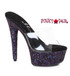 609-Serenity, 6 Inch High Heel Slide with Glitter Platform