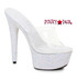 609-Serenity, 6 Inch High Heel Slide with Glitter Platform