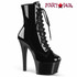 Pleaser Aspire-1020, 6 Inch Black Platform Lace-Up Ankle Boots