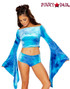 J Valentine | Velvet Shorts Rave Wear JV-FF117 Color Blue Sky front view