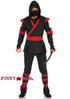 Leg Avenue LA-85653 Ninja Men Costume Black/Red Full View
