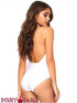 Rave Sequin Halter Bodysuit | Leg Avenue LA-86740 white back view