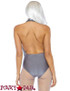 Rave Sequin Halter Bodysuit | Leg Avenue LA-86740 grey back view