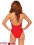 Rave Sequin Halter Bodysuit | Leg Avenue LA-86740 red back view
