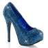 Bordello | Teeze-06R, Platform Rhinestones Pump Color Blue