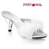 BELLE-301F, 3" White Marabou lingerie  Slipper by Fabulicious Shoes