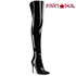 Courtly-3012, Black Thigh High Boots with Back Slit by Pleaser Courtly-3012, Black Thigh High Boots with Back Slit by Pleaser
