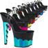 Scallop-708-2HGM, Scallop Heel Platform Sandal with Glitter Stripper Shoes