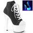 Adore-700SK-02, Black High Heel Platform Sneaker Ankle Boots by Pleaser USA