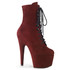 Pleaser Adore-1020FS | Burgundy Suede Ankle Boots