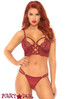 Leg Avenue | LA81577, Lace Bralette with G-string  color burgundy