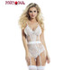 Lace Teddy with Bow RaveWear Lingerie (AB6081) color white