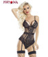 Lace Teddy with Bow RaveWear Lingerie (AB6081) color black