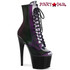 Pleaser | Adore-1020SHG, Ankle Hologram Platform Boots color purple/olive