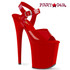 Flamingo-808N,  8" Red Jelly Like Exotic Dancer Shoes by Pleaser