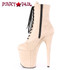 Pleaser Flamingo-1020FS, Zipper side View 8" Faux Suede Stripper Ankle Boots