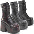 Camel-250 Women's Chunky Heel Mid-Calf Boots by Demonia Cult