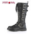 BOLT-425 Men's Knee High Combat Boots with 5 Buckle Straps by Demonia side view