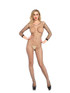 Black Long Sleeve FishNet BodyStocking by Leg Avenue LA-8380,  Full Front View