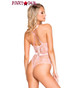 Roma | LI260, Satin and Lace Contrast Bodysuit back view