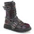VALOR-220, Black/Burgundy Vegan Leather Men's Harness Strap Boots