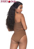 Leg Avenue | NK003, Bandeau Top and High Waist Bottom color Tan back view