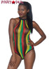 Leg Avenue | LA81585, Rasta Net Racer Back Bodysuit front view